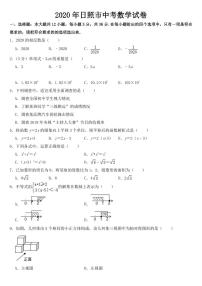 2020年山东省日照市中考数学试卷【附参考答案】