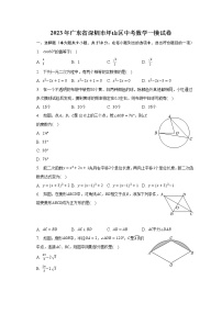 2023年广东省深圳市坪山区中考数学一模试卷(含解析）