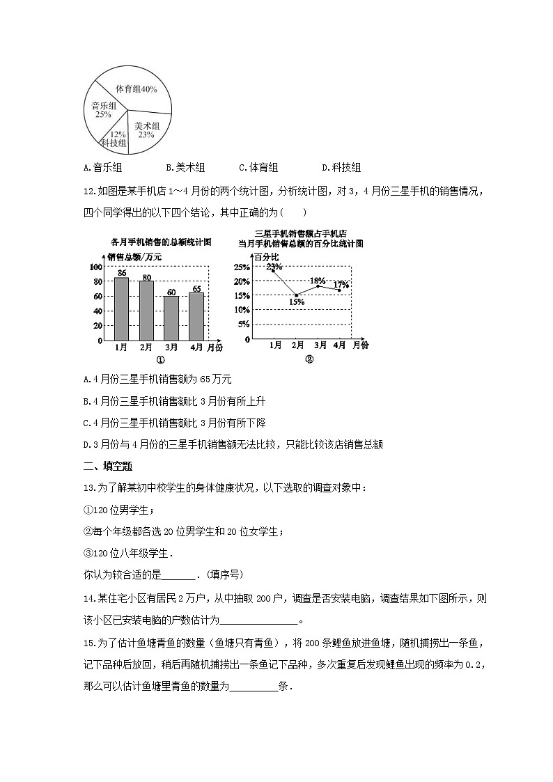 2023年人教版数学七年级下册期末复习《数据的收集、整理与描述》单元复习(含答案) 试卷03