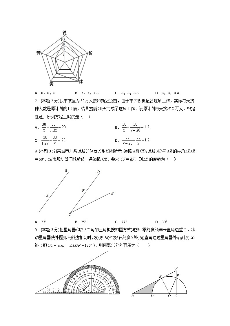 黄金卷01-【赢在中考·黄金8卷】备战2023年中考数学全真模拟卷（长沙专用）（原卷版）第2页