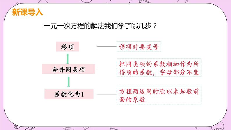 人教版七年级数学上册 第3章 一元一次方程 3.3 解一元一次方程（二）——去括号与去分母 3.3 课时1 解一元一次方程—去括号 课件04