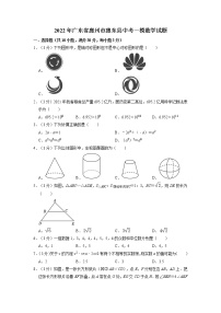 2022年广东省惠州市惠东县中考一模数学试题