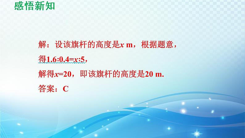 鲁教版（五四制）数学八下9.7 利用相似三角形测高 导学课件第7页