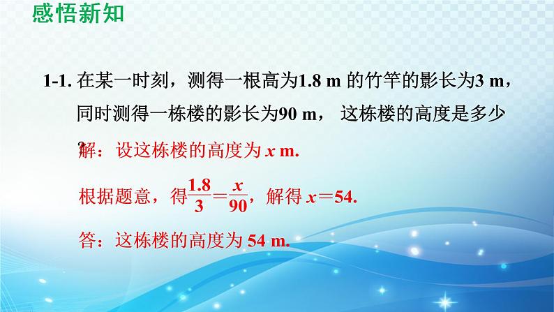 鲁教版（五四制）数学八下9.7 利用相似三角形测高 导学课件第8页