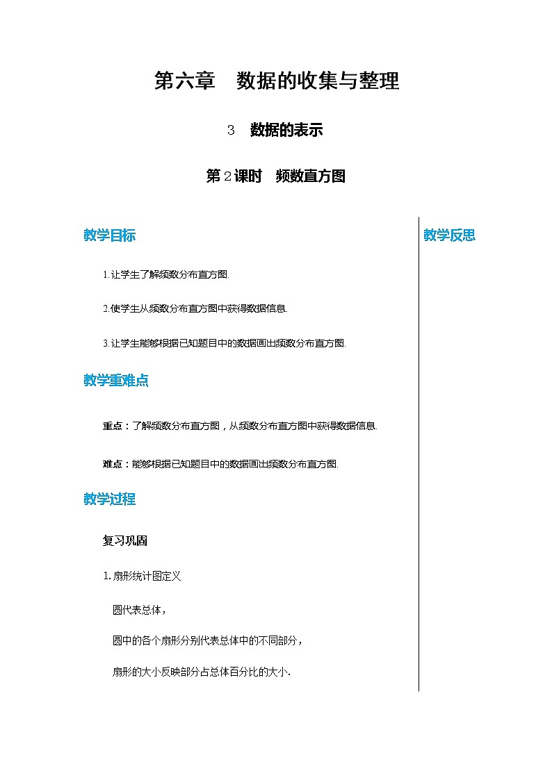 北师大版中学数学七年级上6.3  数据的表示（第2课时 频数直方图） 教学课件+教学详案01