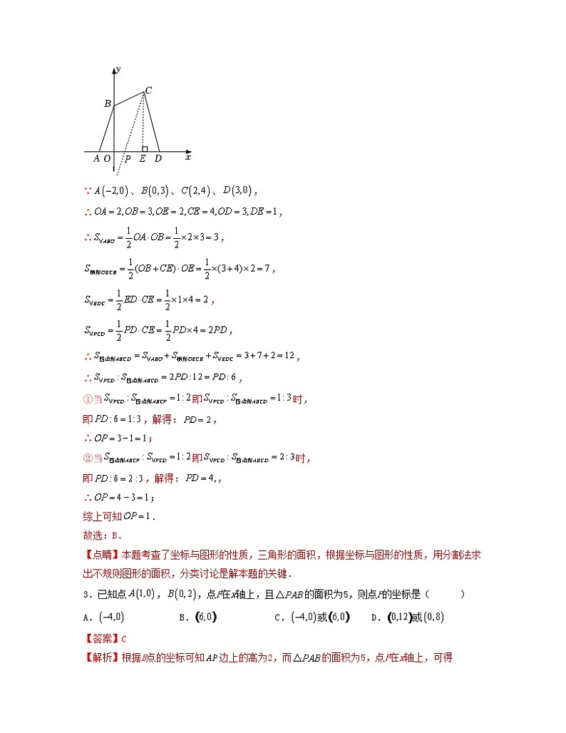 专题03 平面直角坐标系中的图形面积——2022-2023学年人教版数学七年级下册单元综合复习（原卷版+解析版）02