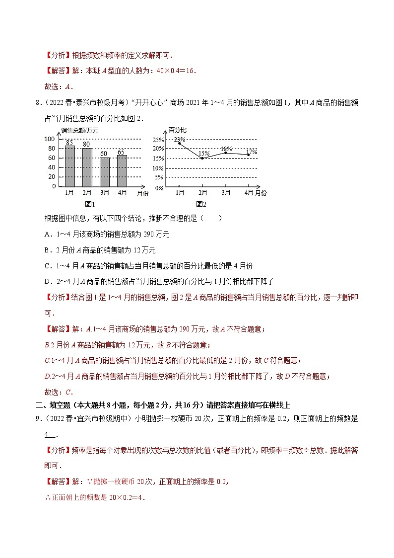 专题7.3频数与频率专项提升训练（重难点 ）- 2022-2023学年八年级数学下册  必刷题【苏科版】03