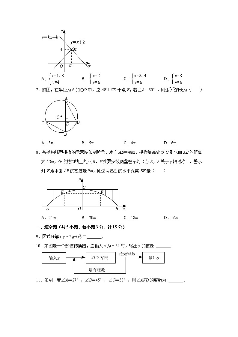 2023年陕西省汉中市城固县中考数学模拟试卷（3月份）（含答案）第2页