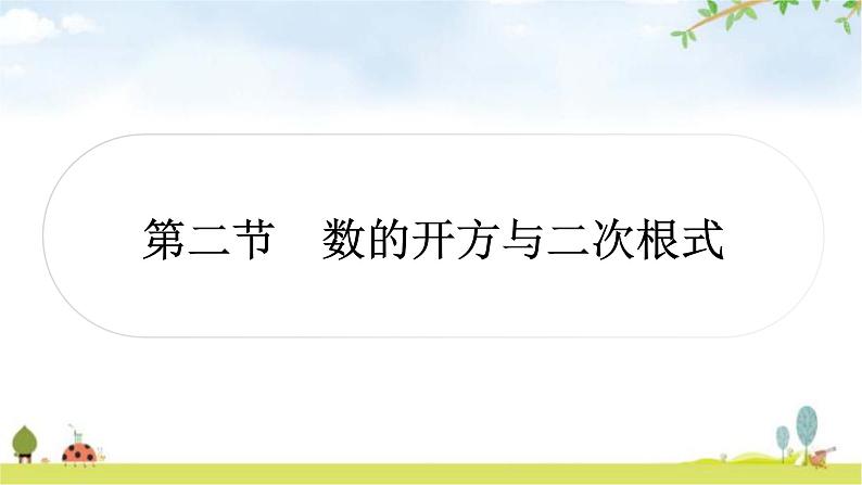 中考数学复习第一章数与式第二节数的开方与二次根式作业课件第1页