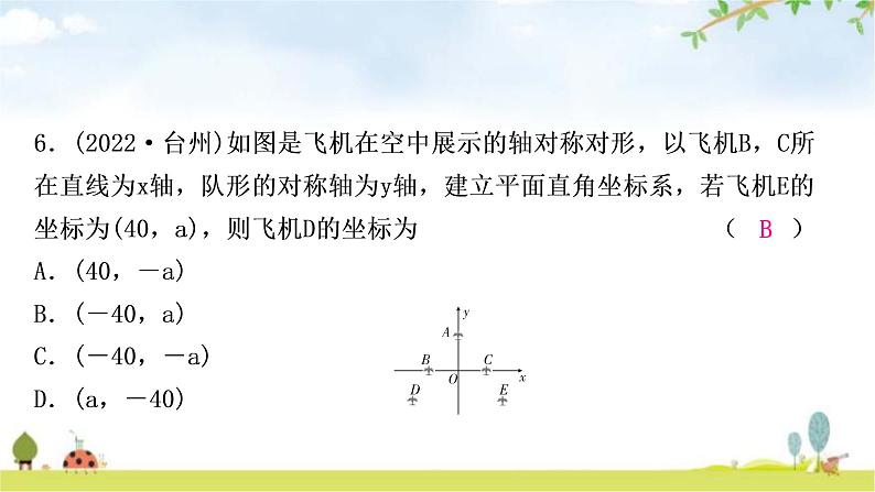 中考数学复习第三章函数第一节平面直角坐标系与函数作业课件第7页