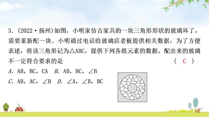 中考数学复习第四章三角形第四节全等三角形作业课件第4页