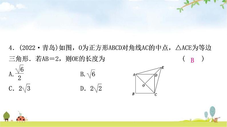 中考数学复习第五章四边形第四节正方形作业课件05