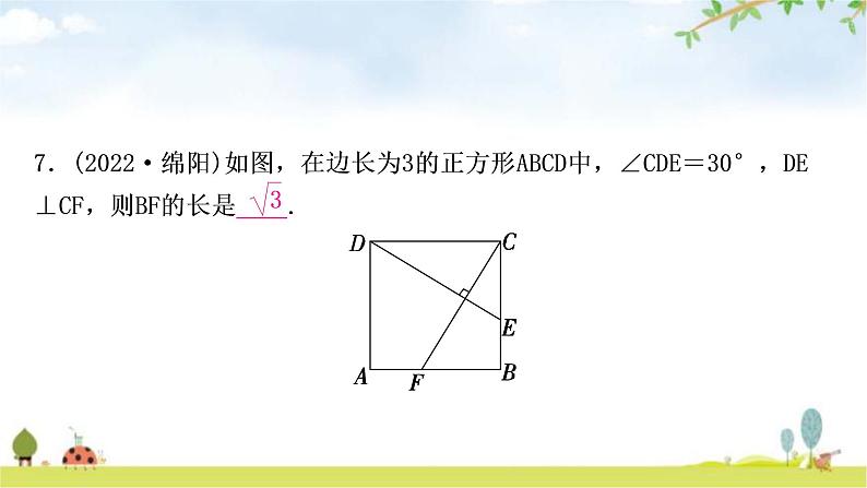 中考数学复习第五章四边形第四节正方形作业课件08