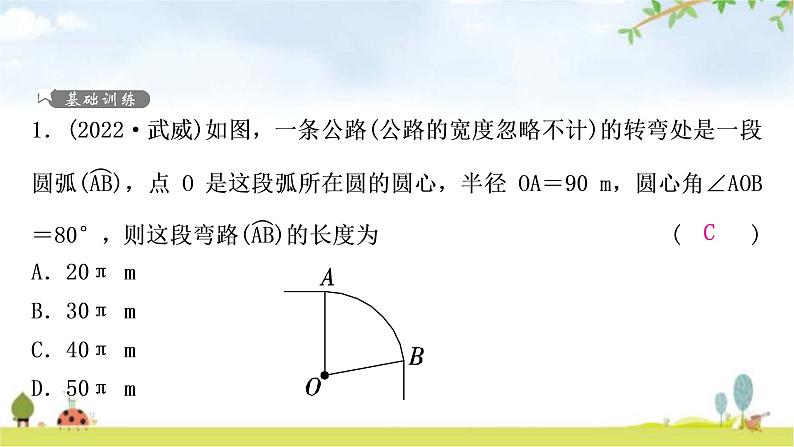 中考数学复习第六章圆第三节与圆有关的计算作业课件02