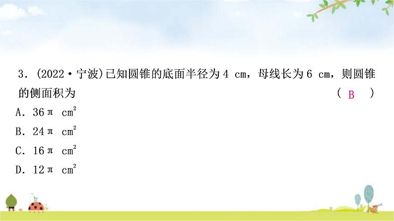 中考数学复习第六章圆第三节与圆有关的计算作业课件04