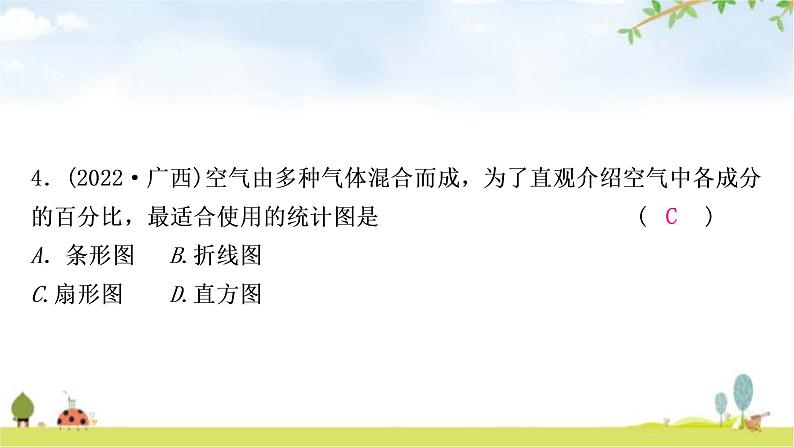 中考数学复习第八章统计与概率第一节统计作业课件第5页