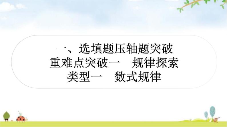 中考数学复习重难点突破一规律探索类型一数式规律教学课件01