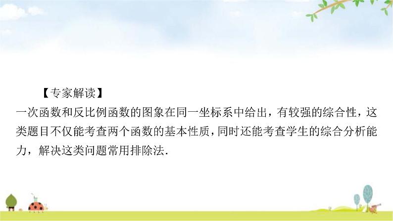 中考数学复习重难点突破二分析、判断函数图象考向2反比例函数与一次函数的综合教学课件第2页