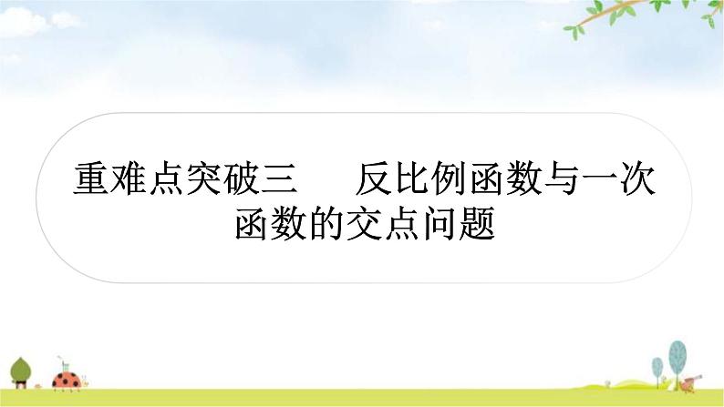 中考数学复习重难点突破三反比例函数与一次函数的交点问题教学课件第1页