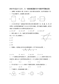 2023年北京十九中、八一教育集团联考中考数学零模试卷（含解析）