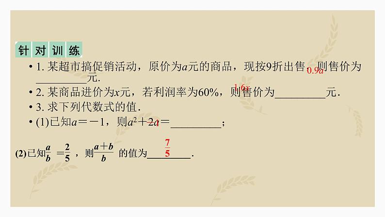 2023年九年级中考数学复习  1.2整式与因式分解课件第6页