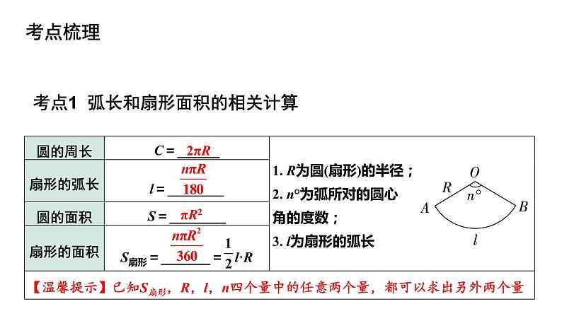 2023年中考数学一轮复习课件：与圆有关的计算03