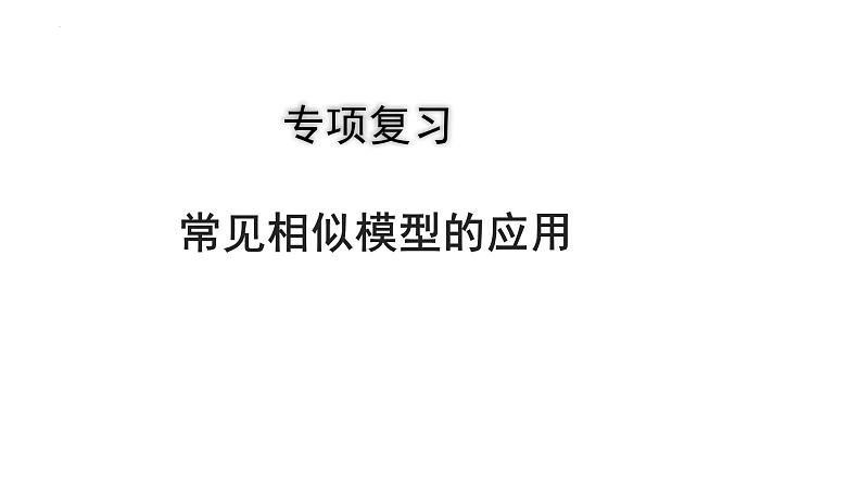 2023年中考数学专项复习课件：常见相似模型的应用01