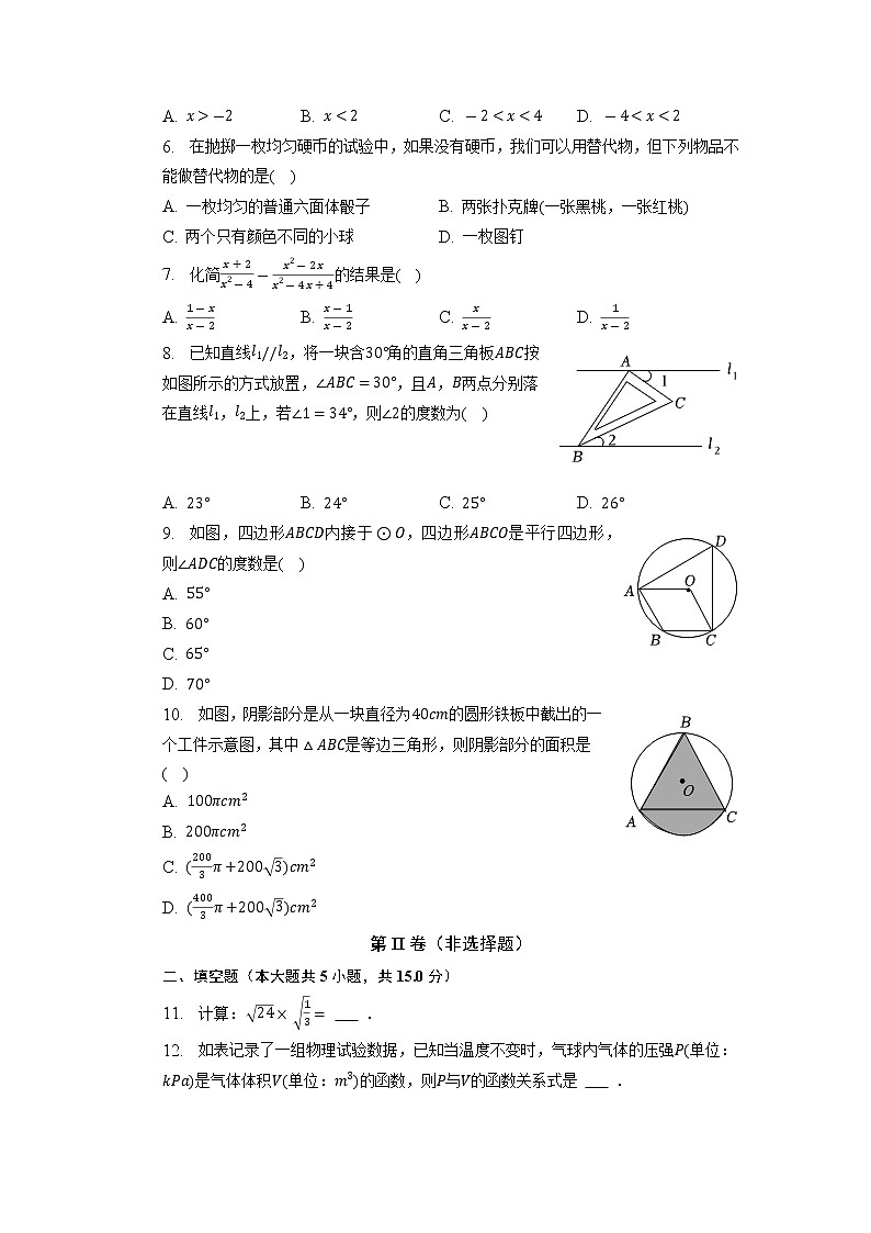 2023年山西省晋城市阳城县一模数学试题02