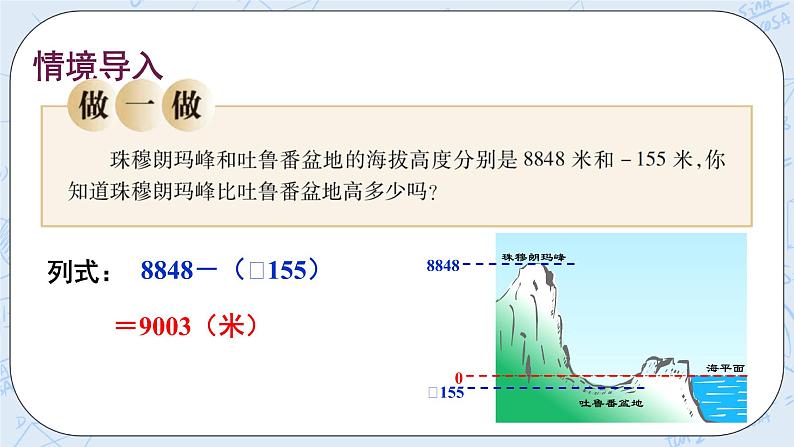 华师数学七年级上册 2.7《有理数的减法》PPT课件02