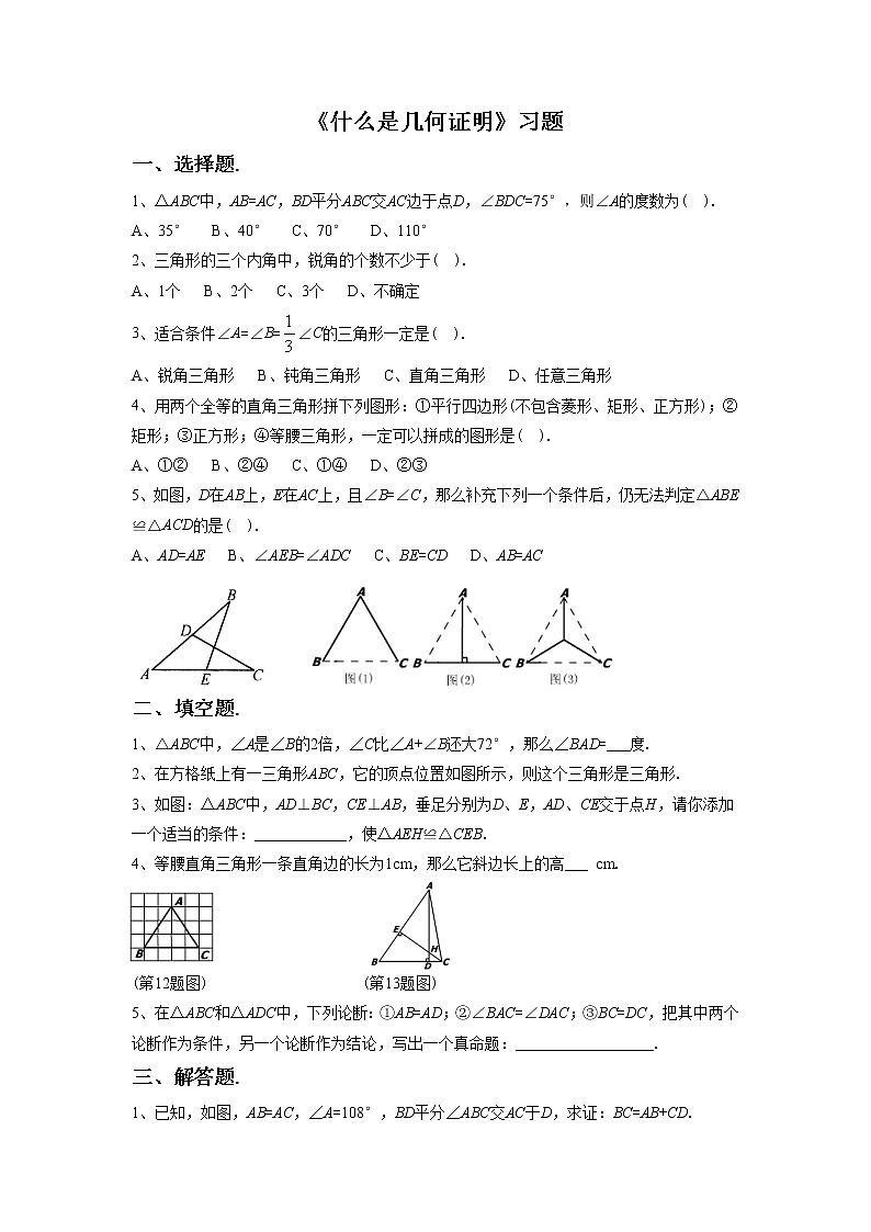 5.3 什么是几何证明 课件+教案+习题01