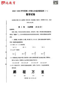 天津市南开区2022-2023学年第二学期九年级数学一模试卷试题