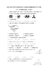 2022-2023学年江苏省苏州市工业园区青剑湖实验中学七年级（下）月考数学试卷（3月份）(含解析）