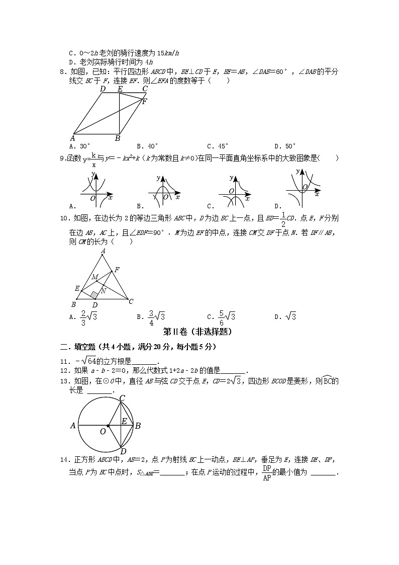 2023年安徽省合肥市庐阳区中考模拟数学试卷02