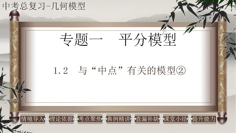 2023年中考数学二轮复习必会几何模型剖析--1.2 与“中点”有关的模型②（平分模型）（精品课件）01