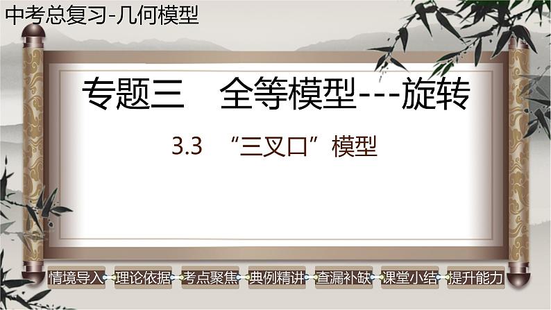 2023年中考数学二轮复习必会几何模型剖析--3.3 “三叉口”模型（旋转）（全等模型）（精品课件）01