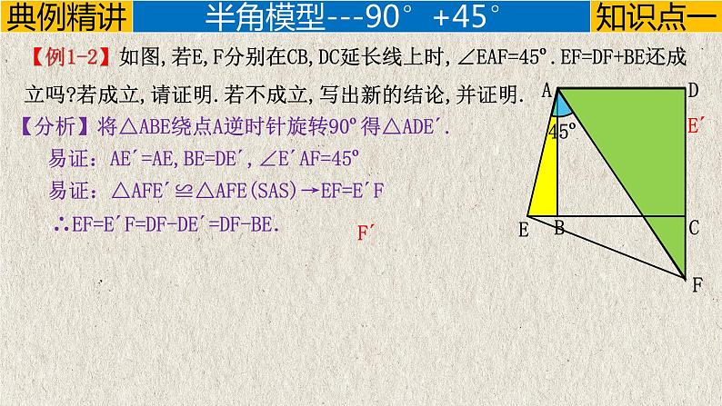 2023年中考数学二轮复习必会几何模型剖析--3.4 “半角”模型（旋转）（全等模型）（精品课件）07