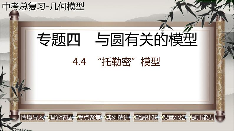 2023年中考数学二轮复习必会几何模型剖析--4.4 “托勒密”模型（与圆有关的模型）（精品课件）01