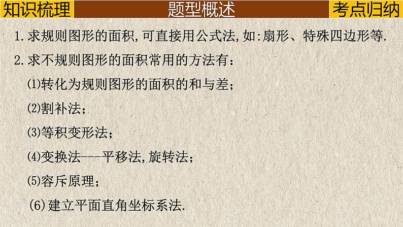 2023年中考数学二轮复习必会几何模型剖析--7.1 面积问题的几种解法（面积问题模型）（精品课件）第2页