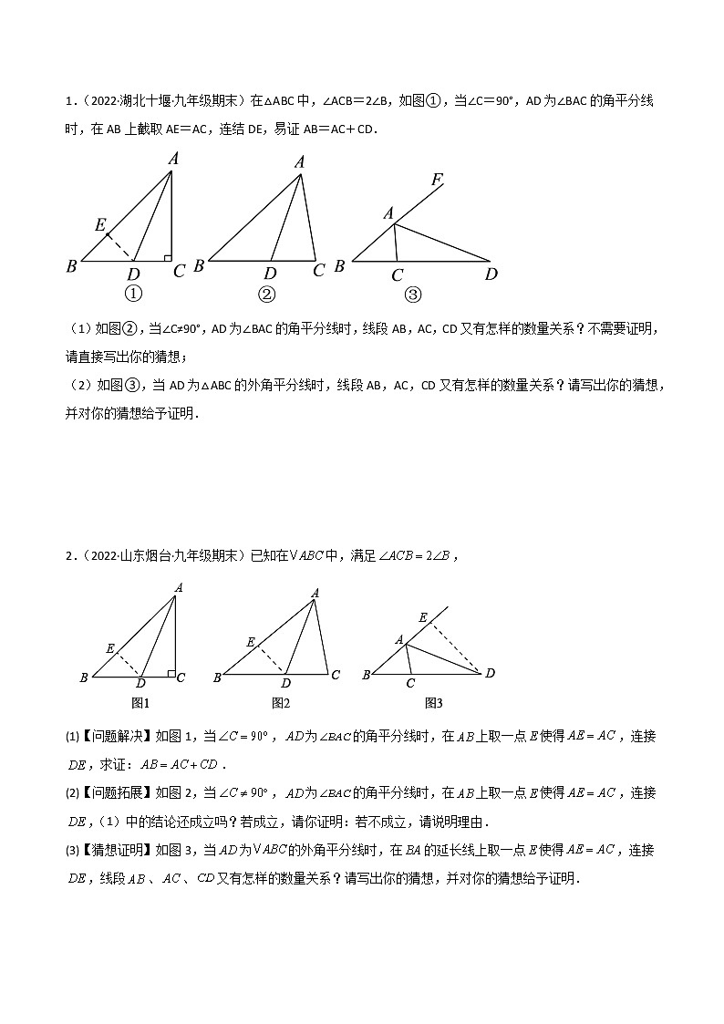 2023年中考数学常见几何模型全归纳  专题07 角平分线的基本模型（一）全等类02