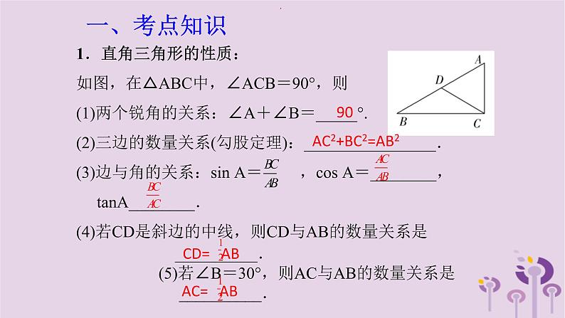 中考数学一轮复习课件第4章三角形第19课《勾股定理与解直角三角形的简单应用》(含答案)02