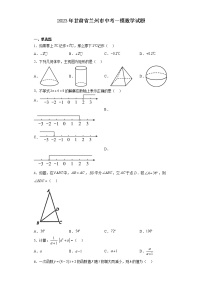 2023年甘肃省兰州市中考一模数学试题(含解析)