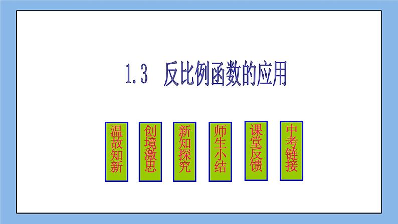 鲁教版五四制数学九上 《反比例函数的应用》课件+教案02