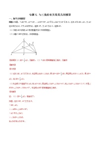 中考数学二轮专题复习专题07 与三角形有关常用几何模型（教师版）