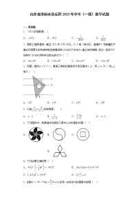 山东省济南市章丘区2023年中考（一模）数学试题(含解析)