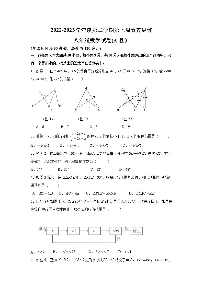 广东省茂名市高州市十校联考2022-2023学年八年级下学期第七周素养展评（A卷）数学试卷(含答案)01