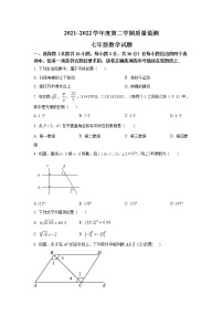 江苏省南通市启东市2021-2022学年七年级下学期期中质量监测数学试卷(含解析)