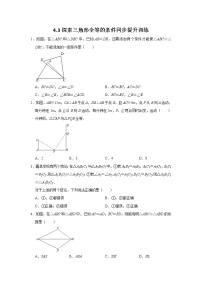 初中数学北师大版七年级下册3 探索三角形全等的条件随堂练习题