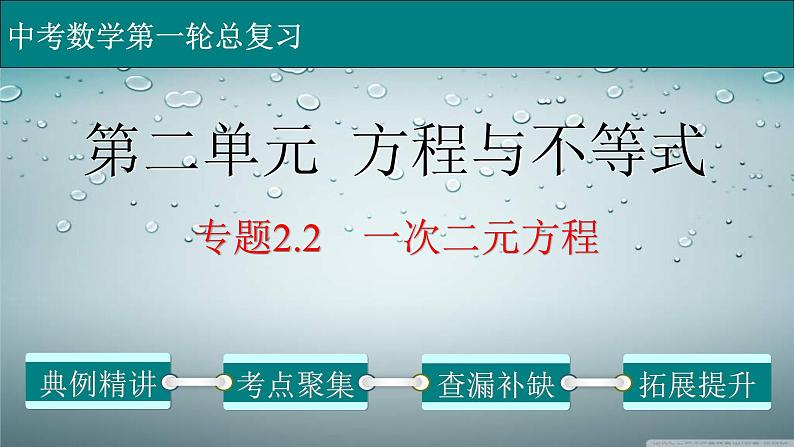 (通用版)中考数学一轮复习练习课件专题2.2 一次二元方程 (含答案)01