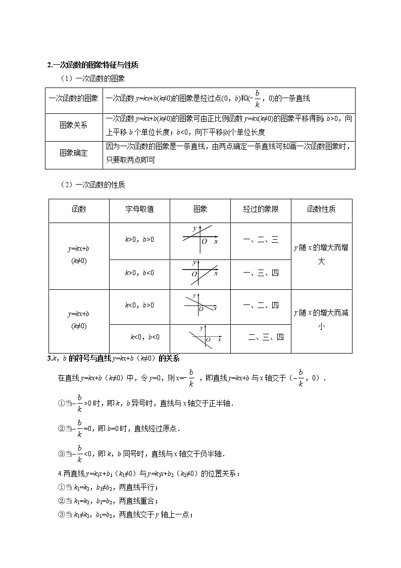考点09 一次函数-备战2020年中考数学考点一遍过 学案02