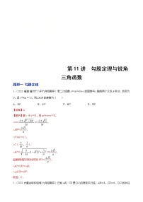 中考数学二轮复习第11讲  勾股定理与锐角三角函数（题型训练）（教师版）